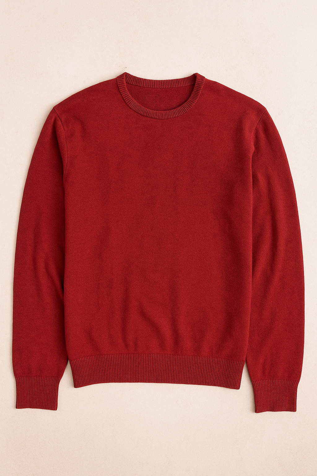 Suéteres Para Hombre Básico de Punto Fino E55301 Vino