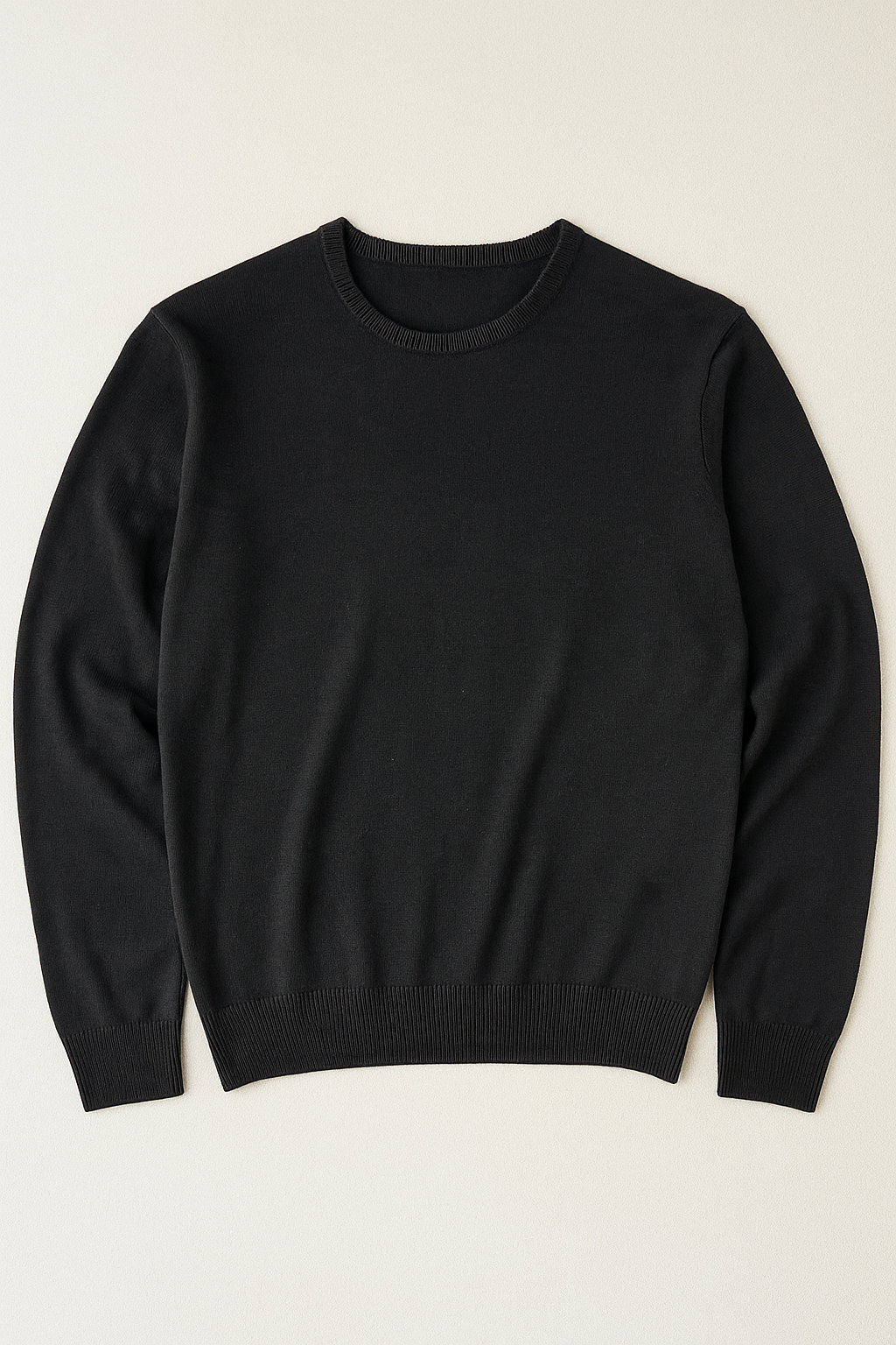 Suéteres Para Hombre Básico de Punto Fino E55301 Negro