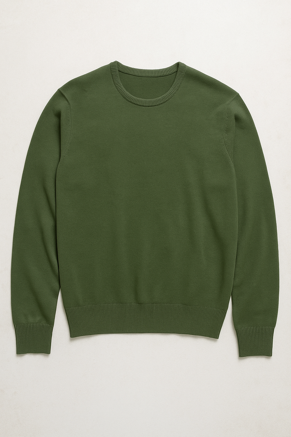 Suéteres Para Hombre Básico de Punto Fino E55301 Militar