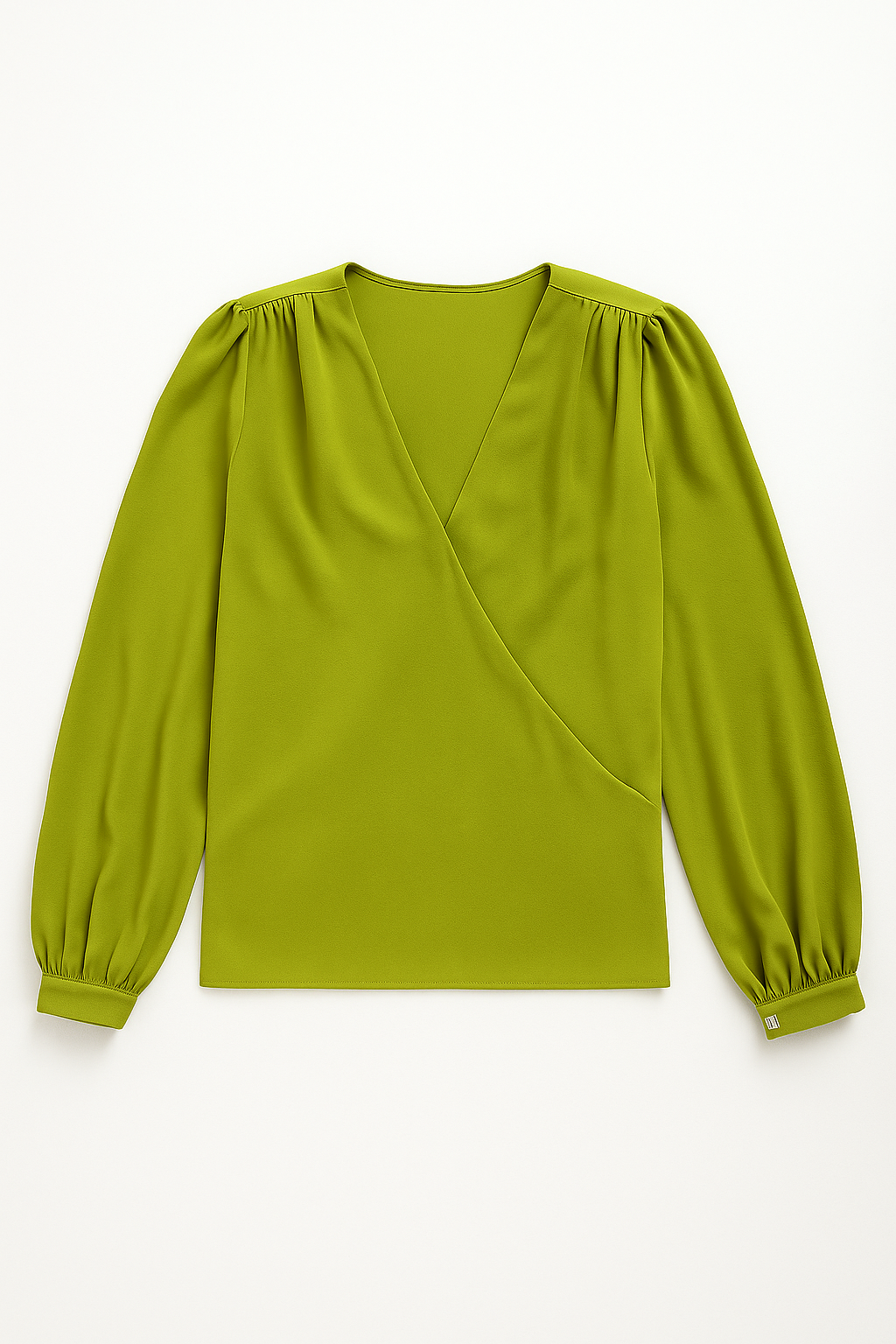 Blusas Para Mujer Satinada Con Escote Cruzado N53122 Limon