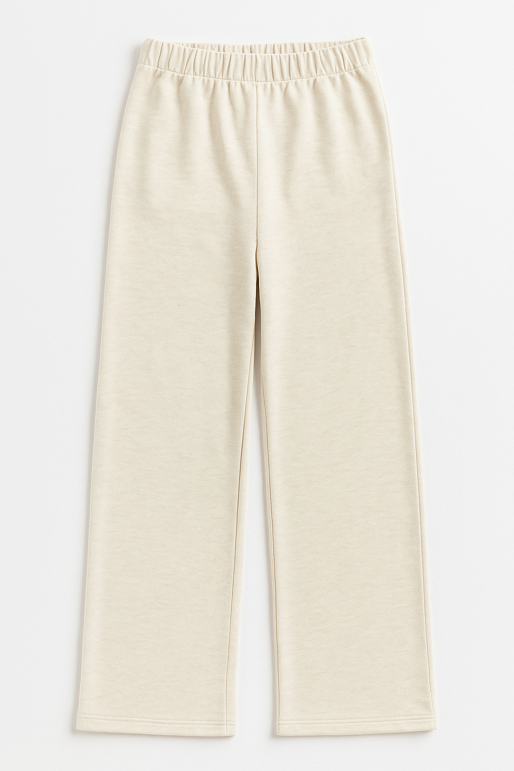 Pantalones Para Mujer Wide Leg De Punto Con Resorte W53121 Crema