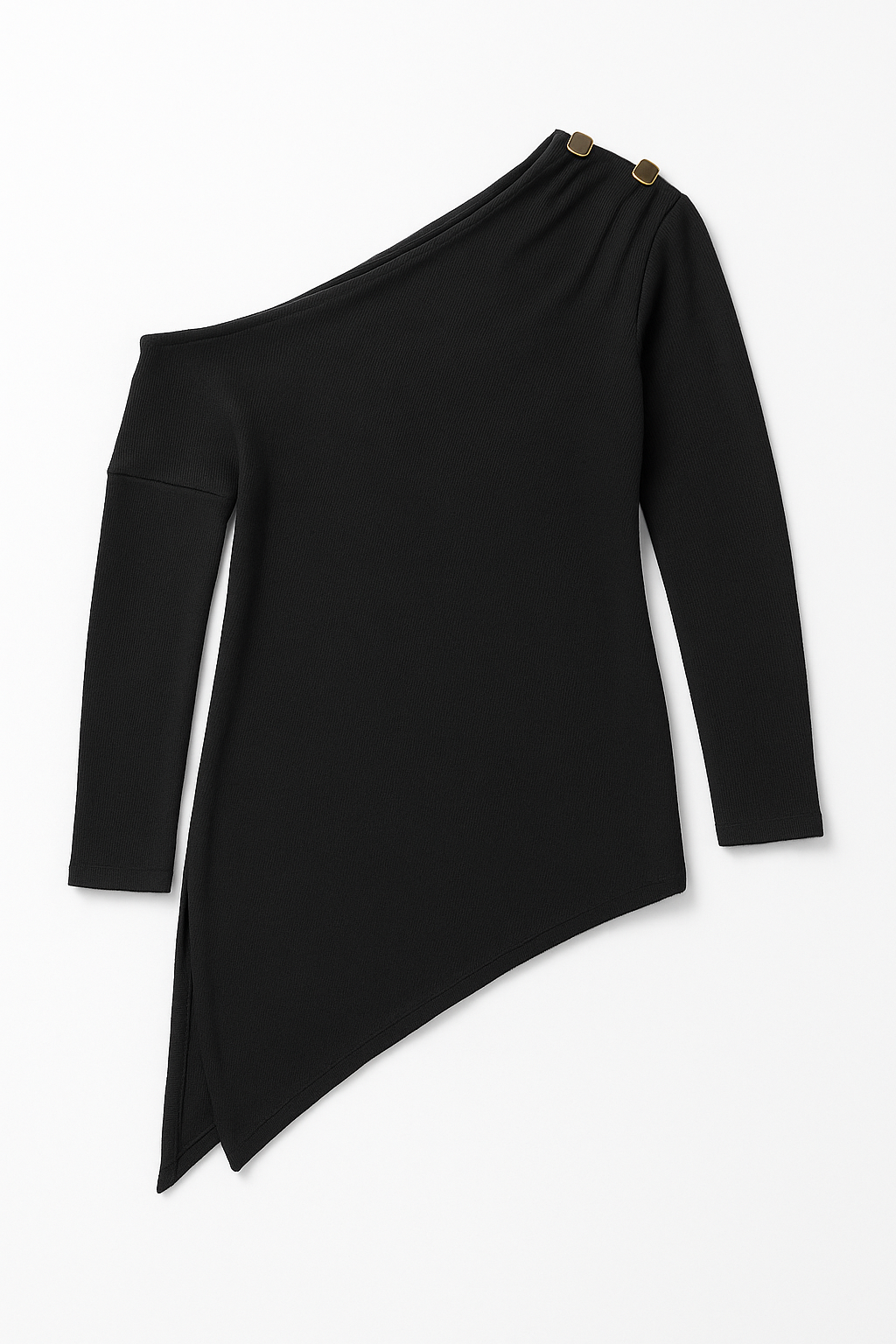 Blusas Para Mujer Asimétrica con Botones N53134 Negro