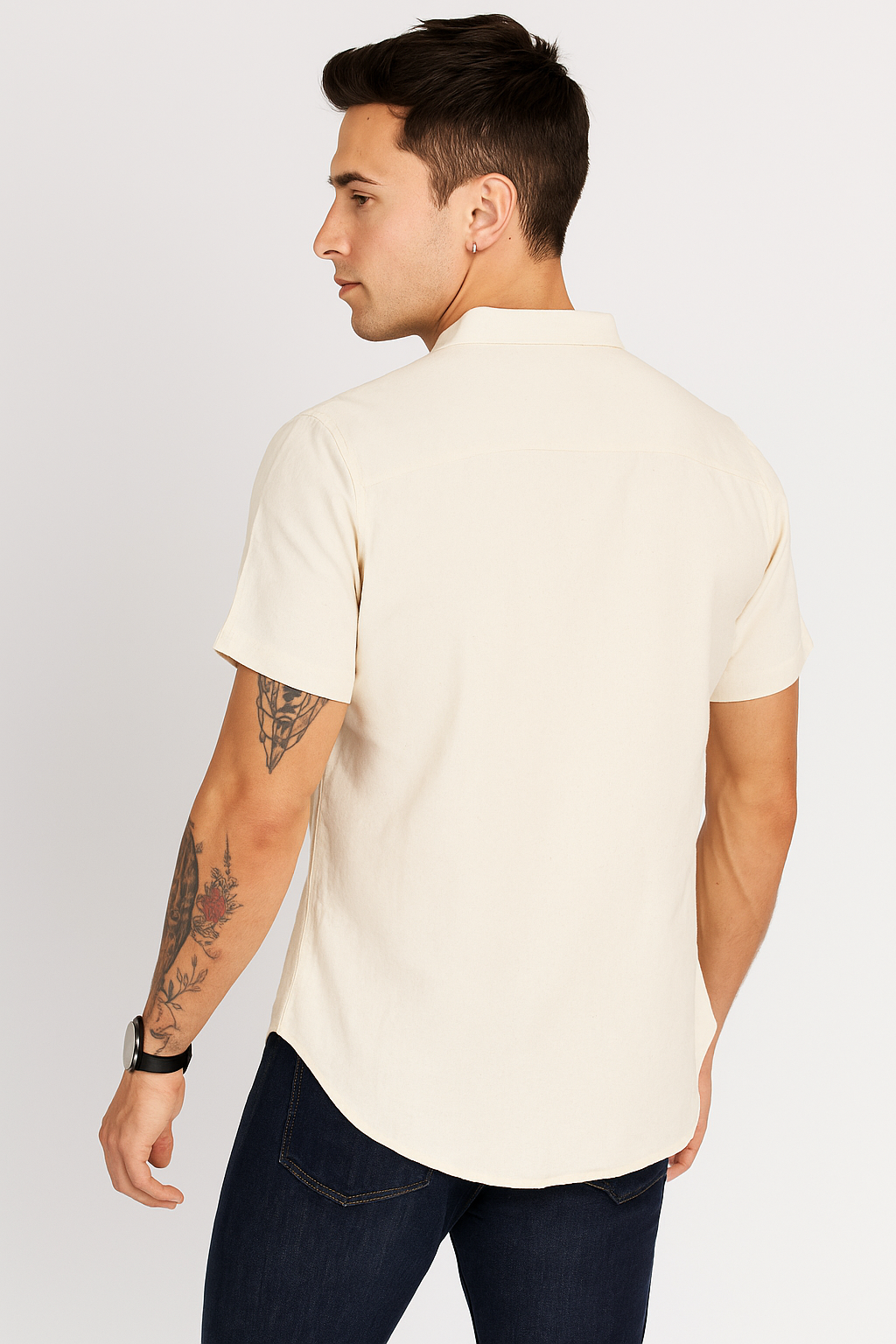 Camisas Para Hombre Lino Cuello Mao B51373 Arena