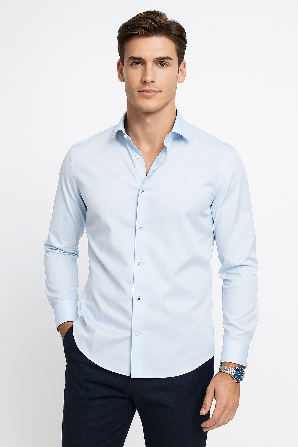 Camisas Para Hombre Slim Fit Textura B51311 4