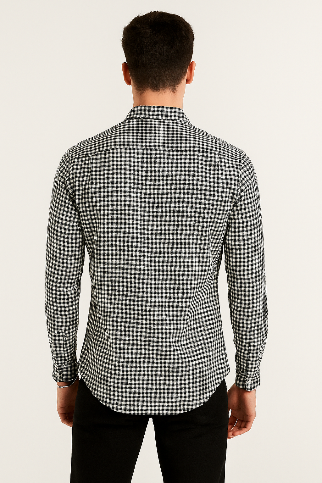 Camisas Para Hombre Corrugada Microcuadros B55310 Beige