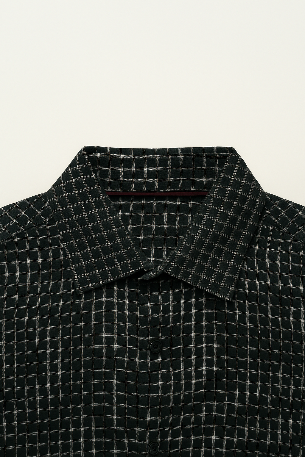 Camisas Para Hombre Corrugada Microcuadros B55310 Negro