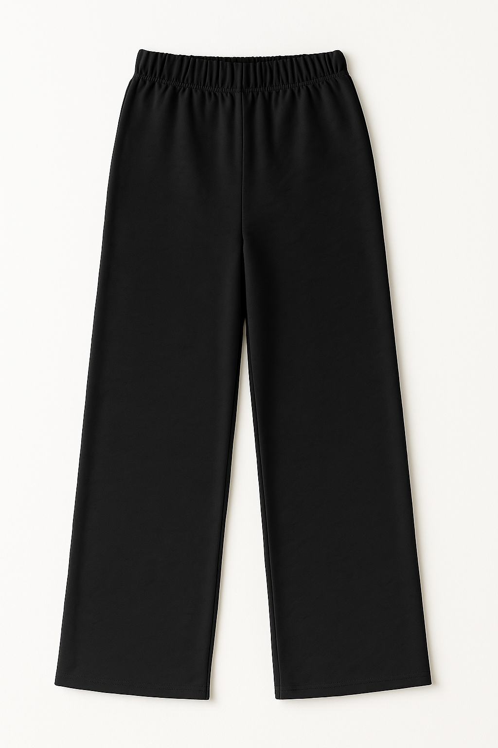 Pantalones Para Mujer Wide Leg De Punto Con Resorte W53121 Negro