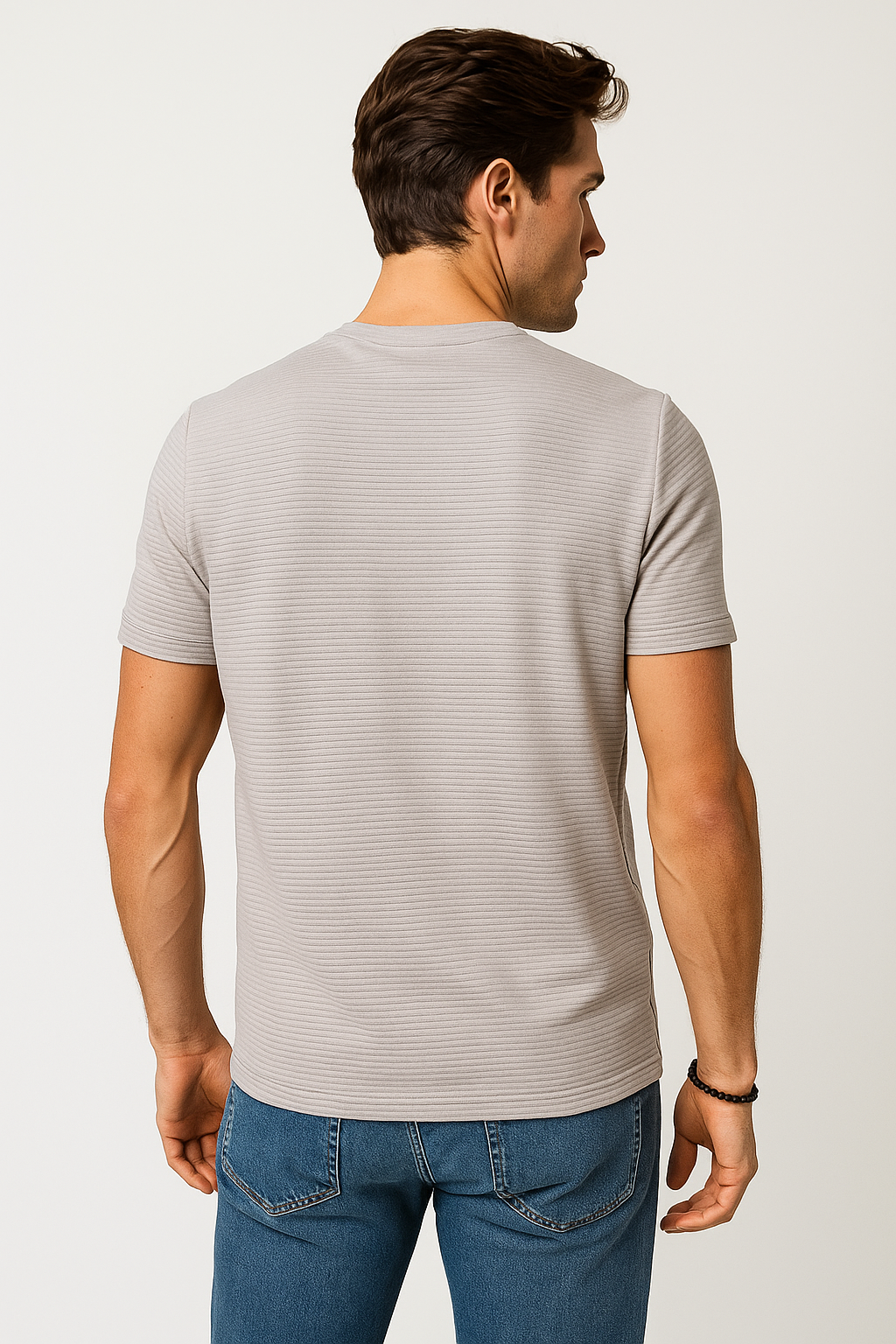 Playeras Para Hombre Con Bordones A55307 Gris