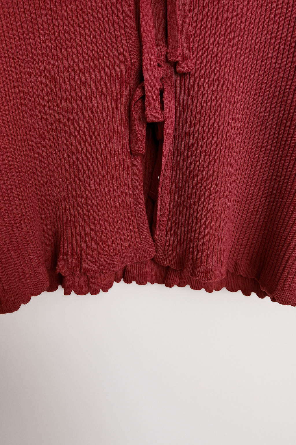 Blusas Para Mujer Tejido Diseño De Listones Al Frente O53202 Vino