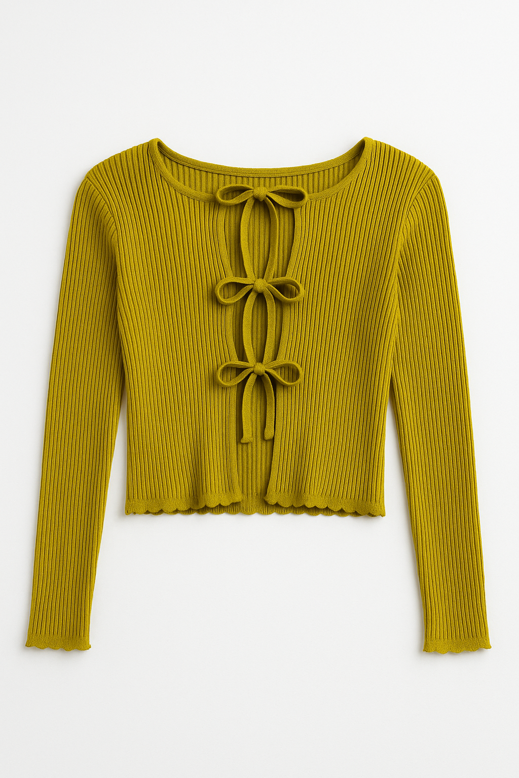 Blusas Para Mujer Tejido Diseño De Listones Al Frente O53202 Verde