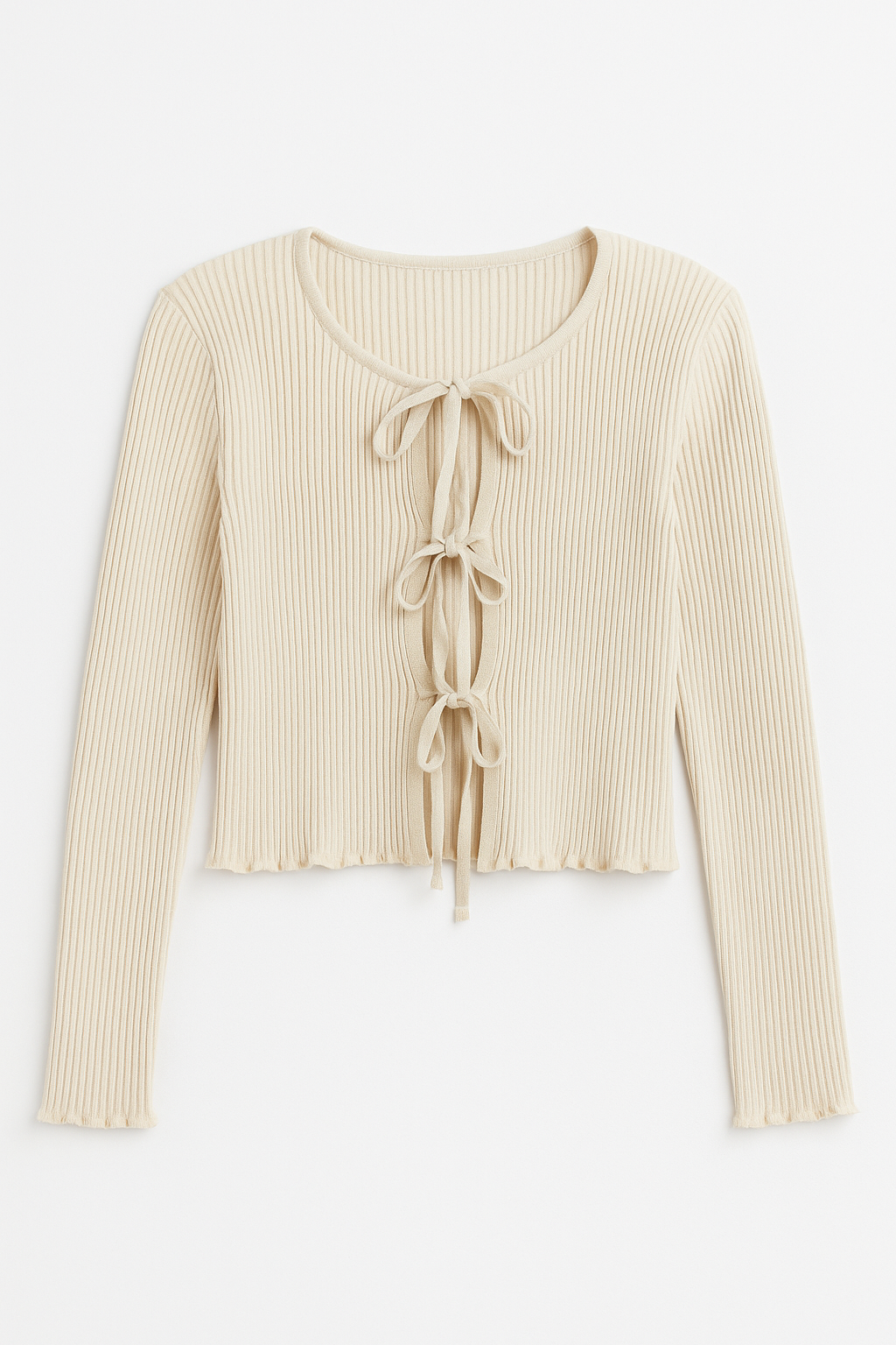 Blusas Para Mujer Tejido Diseño De Listones Al Frente O53202 Crema