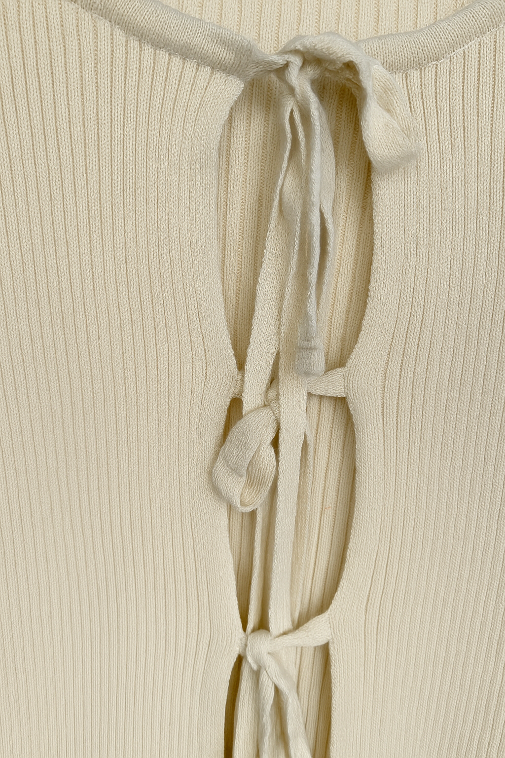 Blusas Para Mujer Tejido Diseño De Listones Al Frente O53202 Crema