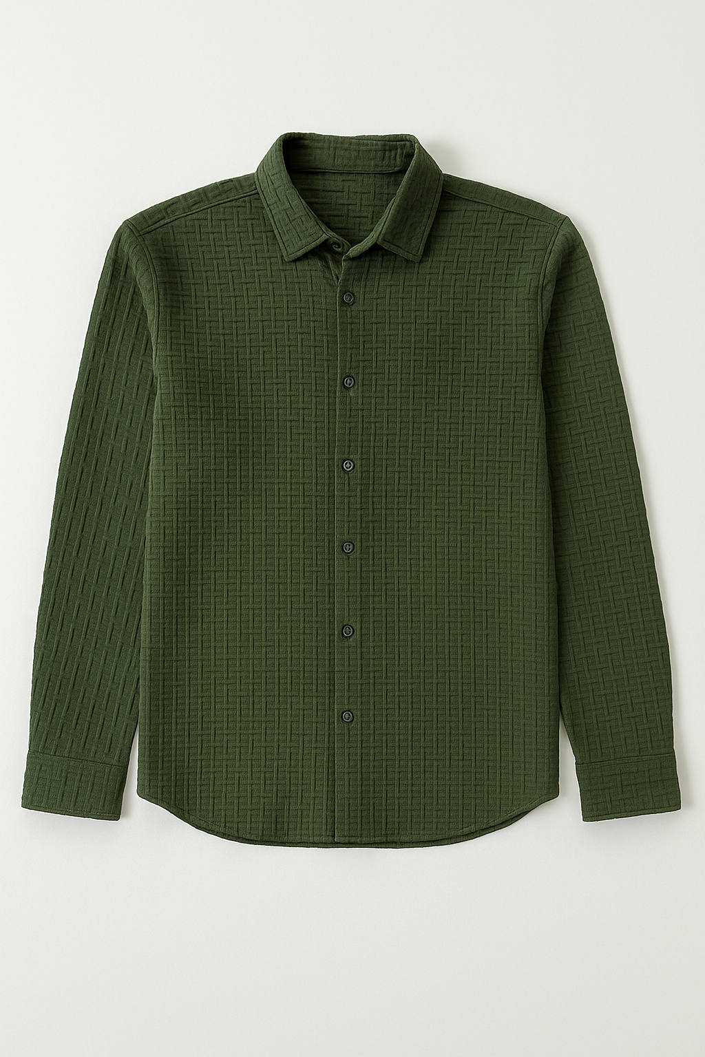 Camisas Para Hombres Con Formas En Relieve B55324 Militar