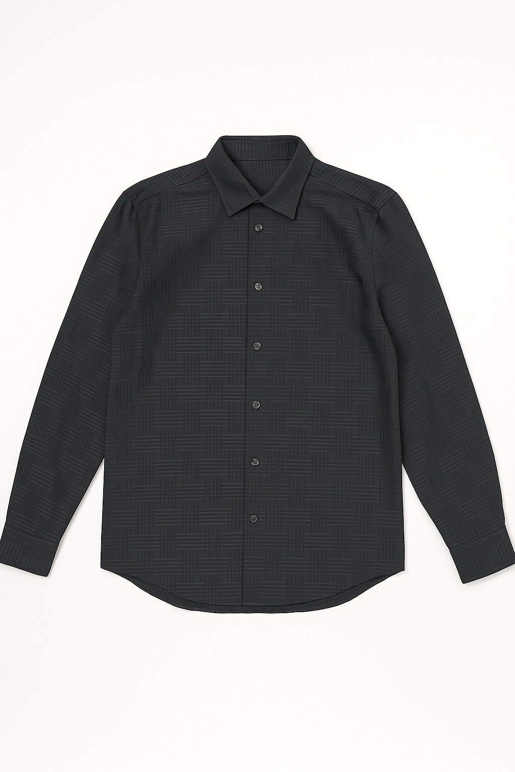 Camisas Para Hombre Dobby Satinada B55318 Negro