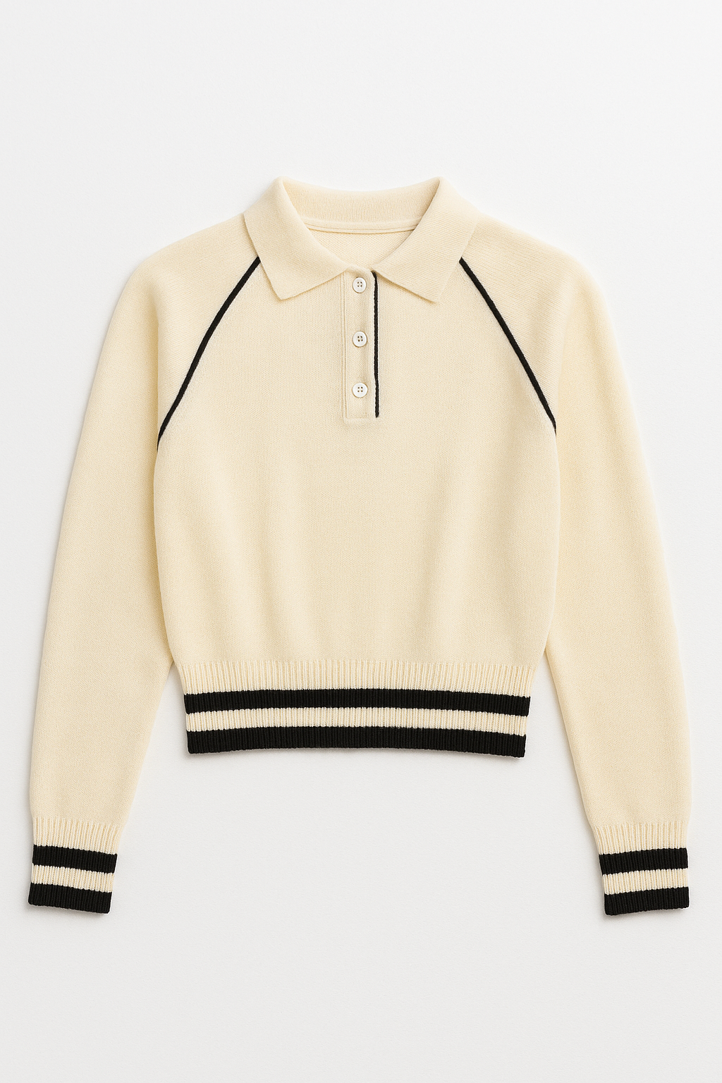 Suéteres Para Mujer Tipo Polo Manga Ranglan O53200 Crema