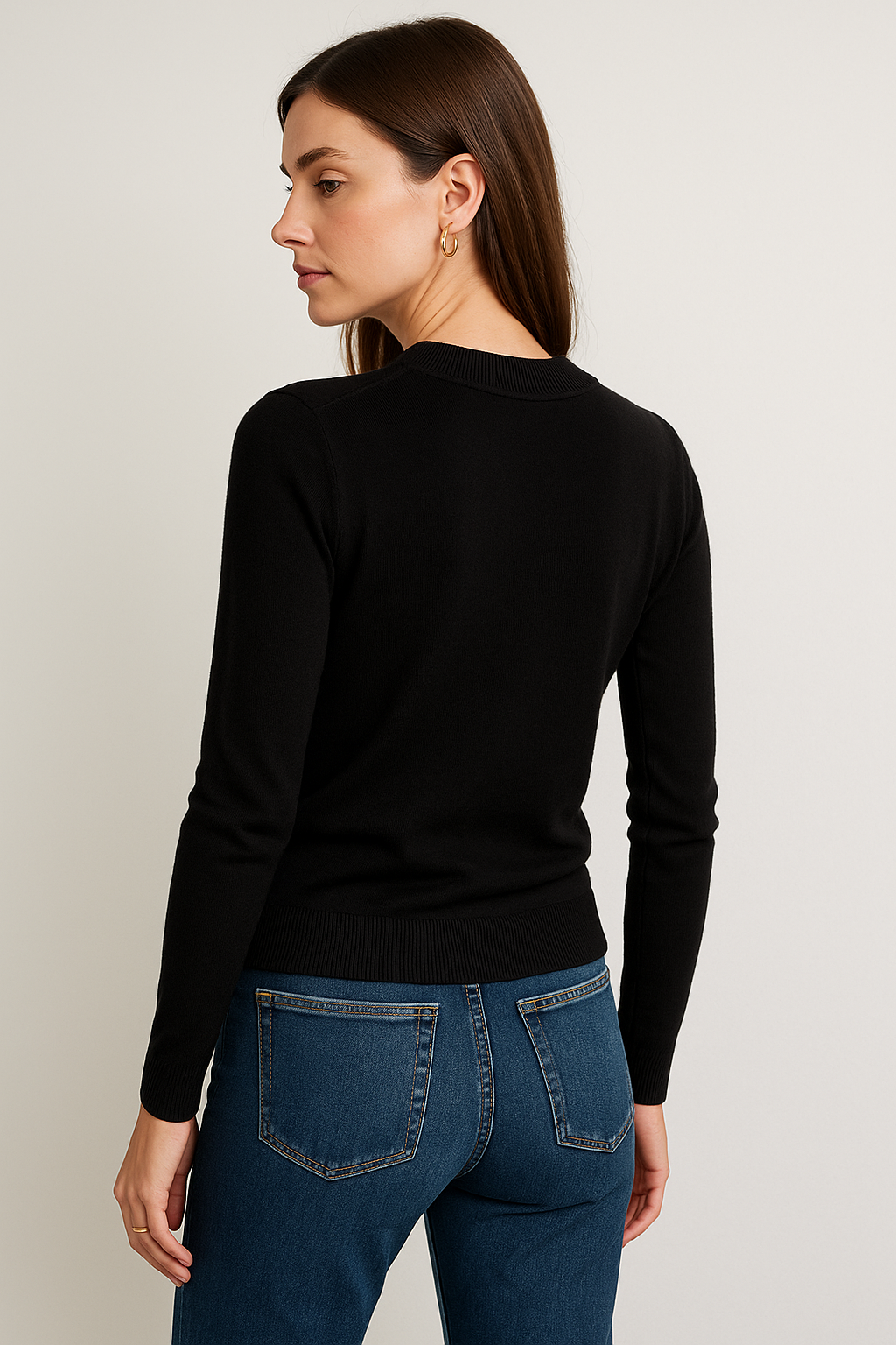 Sueteres Para Mujer Liso De Cuello Alto O43202 Negro