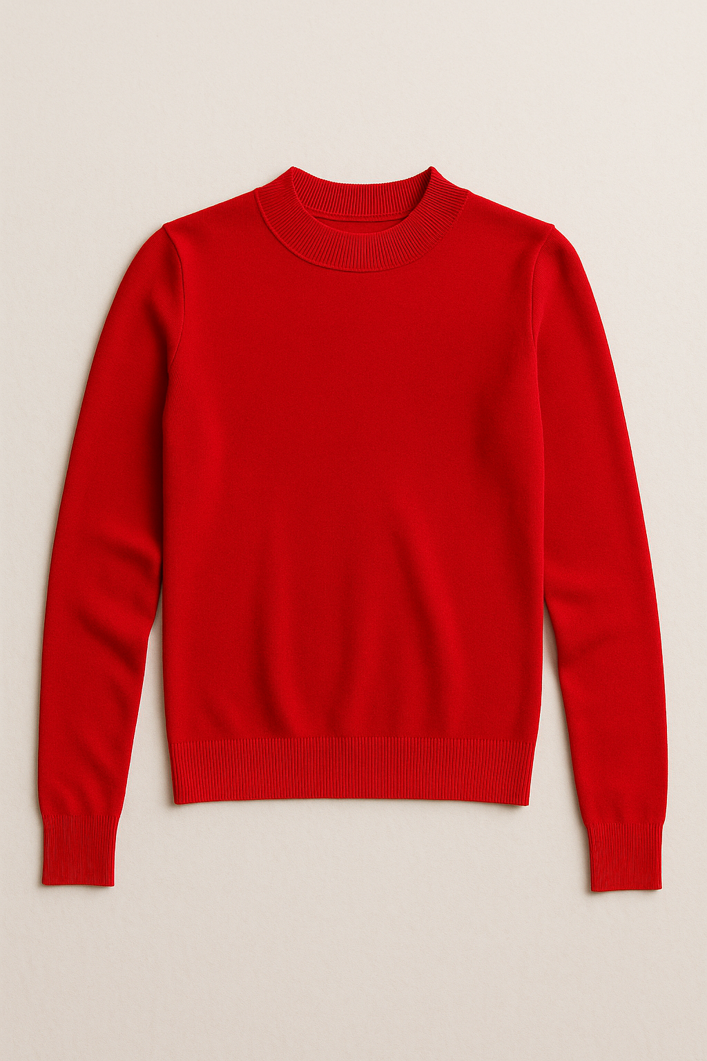 Sueteres Para Mujer Liso De Cuello Alto O43202 Rojo