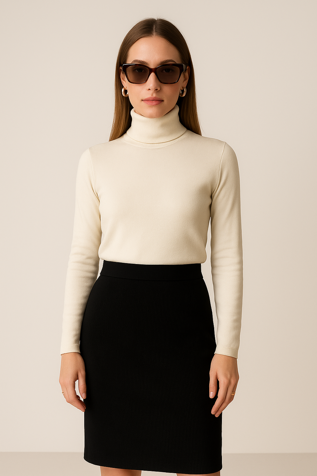 Sueteres Para Mujer Basico Cuello De Tortuga O43203 Hueso