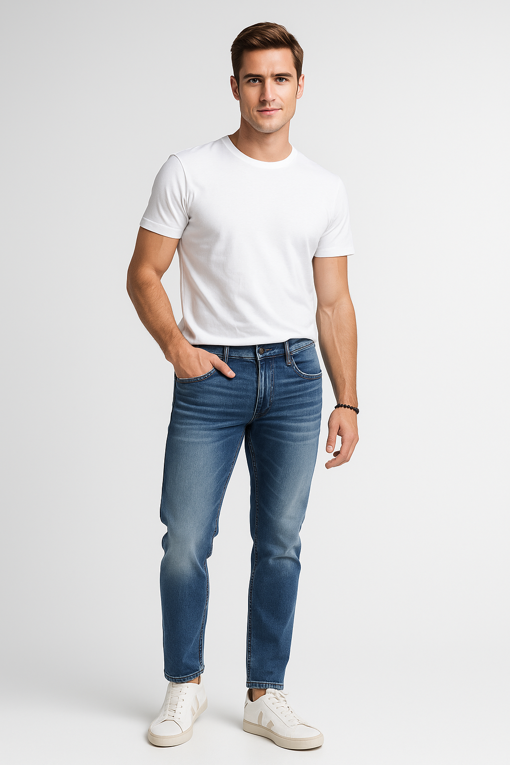 Jeans Para Hombre Mezclilla Slim Fit J41102 Azul