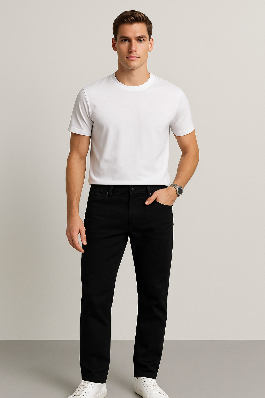 Jeans Para Hombre Mezclilla Lisos Relaxed Fit JRELAX Negro