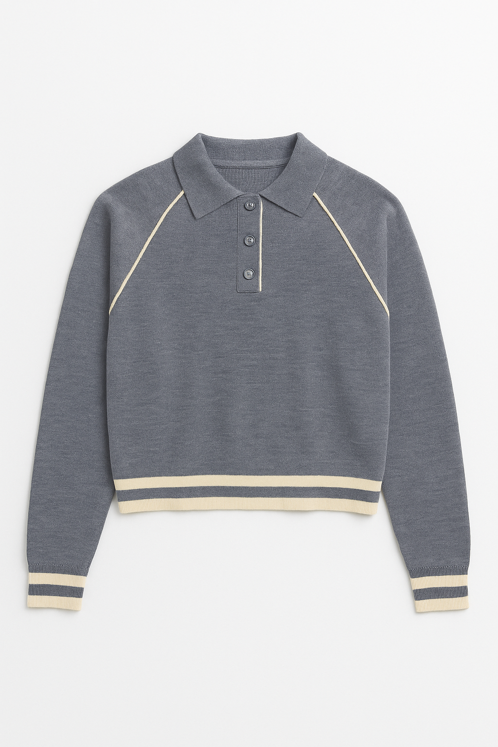 Suéteres Para Mujer Tipo Polo Manga Ranglan O53200 Denim