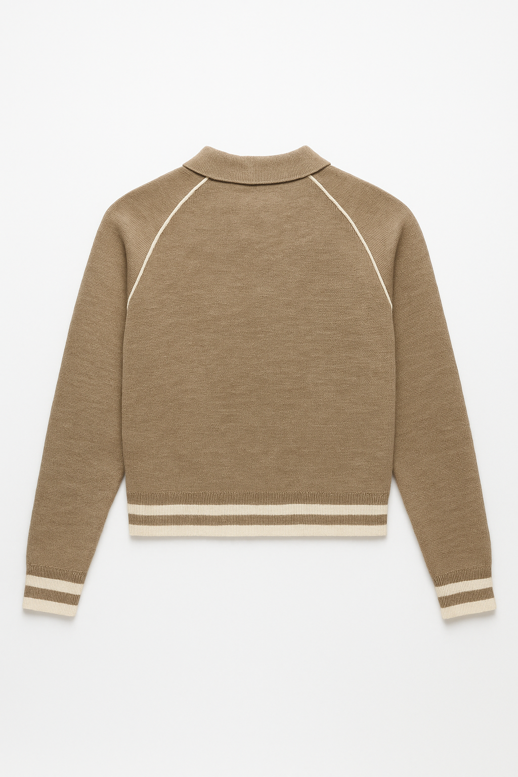 Suéteres Para Mujer Tipo Polo Manga Ranglan O53200 Taupe