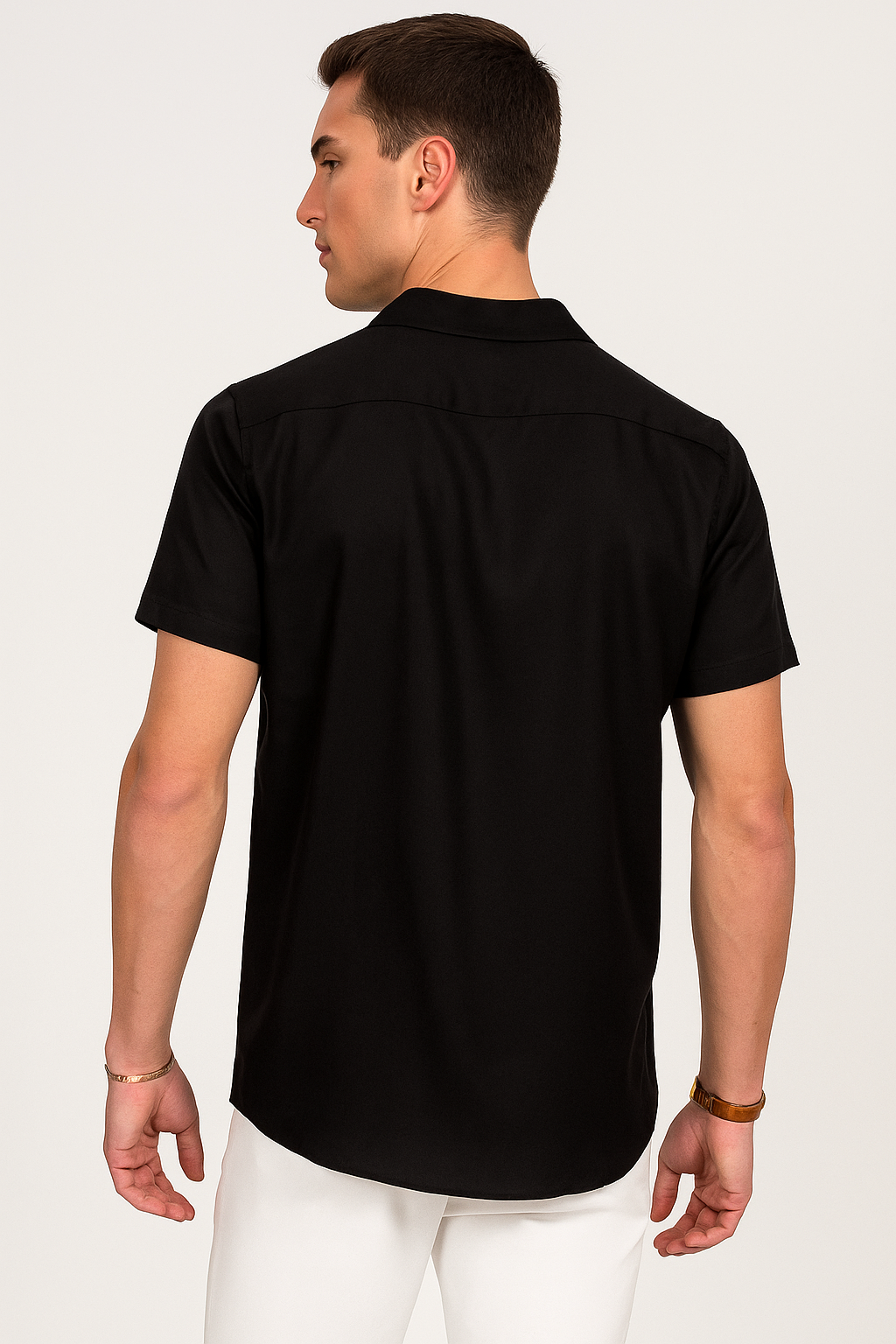 Camisas Para Hombre Relaxed Fit Satinada B51351 Negro