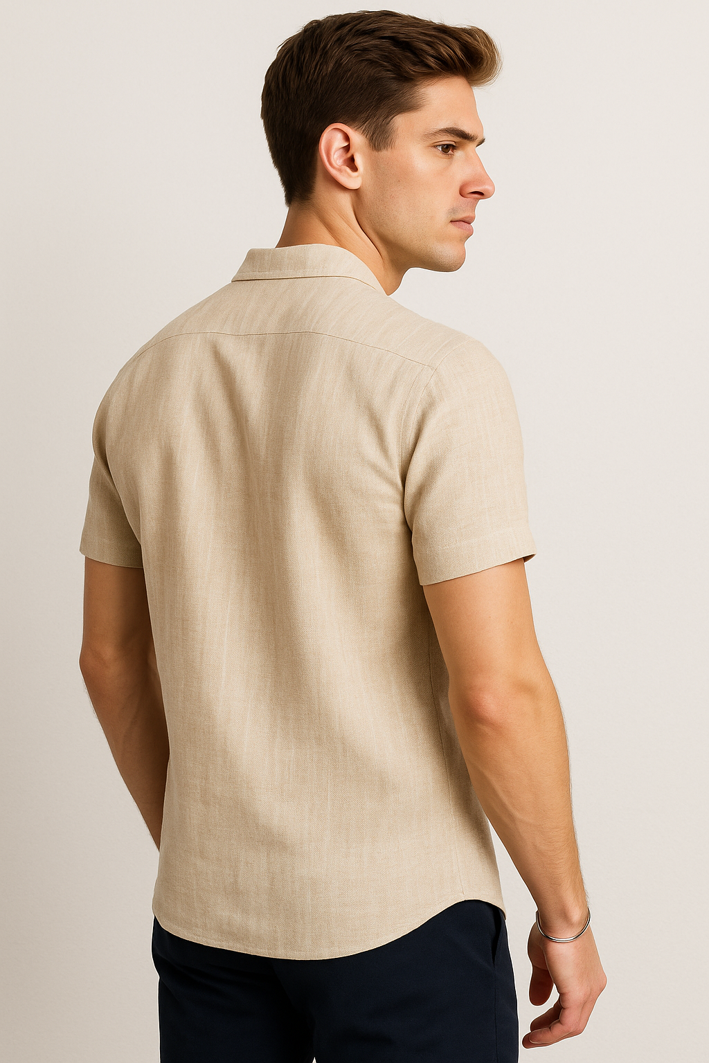 Camisas Para Hombre Regular Fit Solida B51359 Kaki