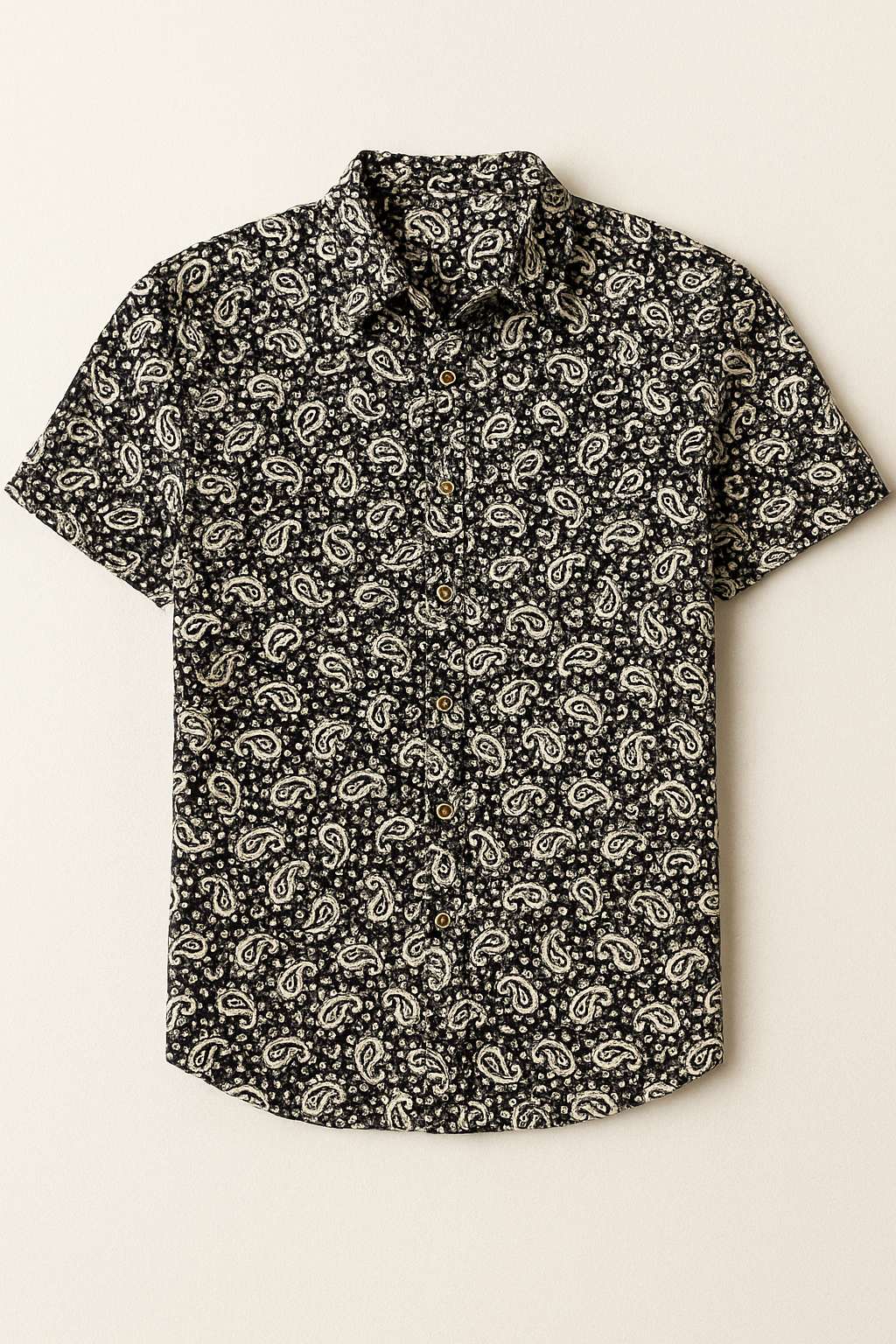 Camisas Para Hombre Estilo Lino B51366 Negro