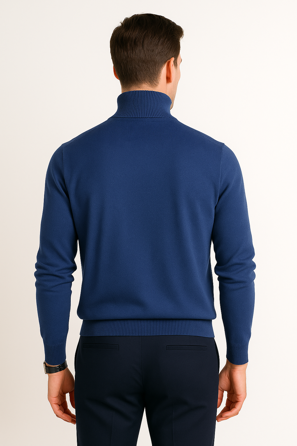 Suéteres Para Hombre De Punto Fino Cuello Tortuga E55303 Marino