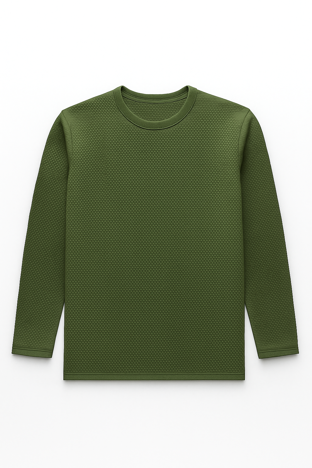 Playeras Para Hombre Jacquard Textura Ligera A55314 Militar