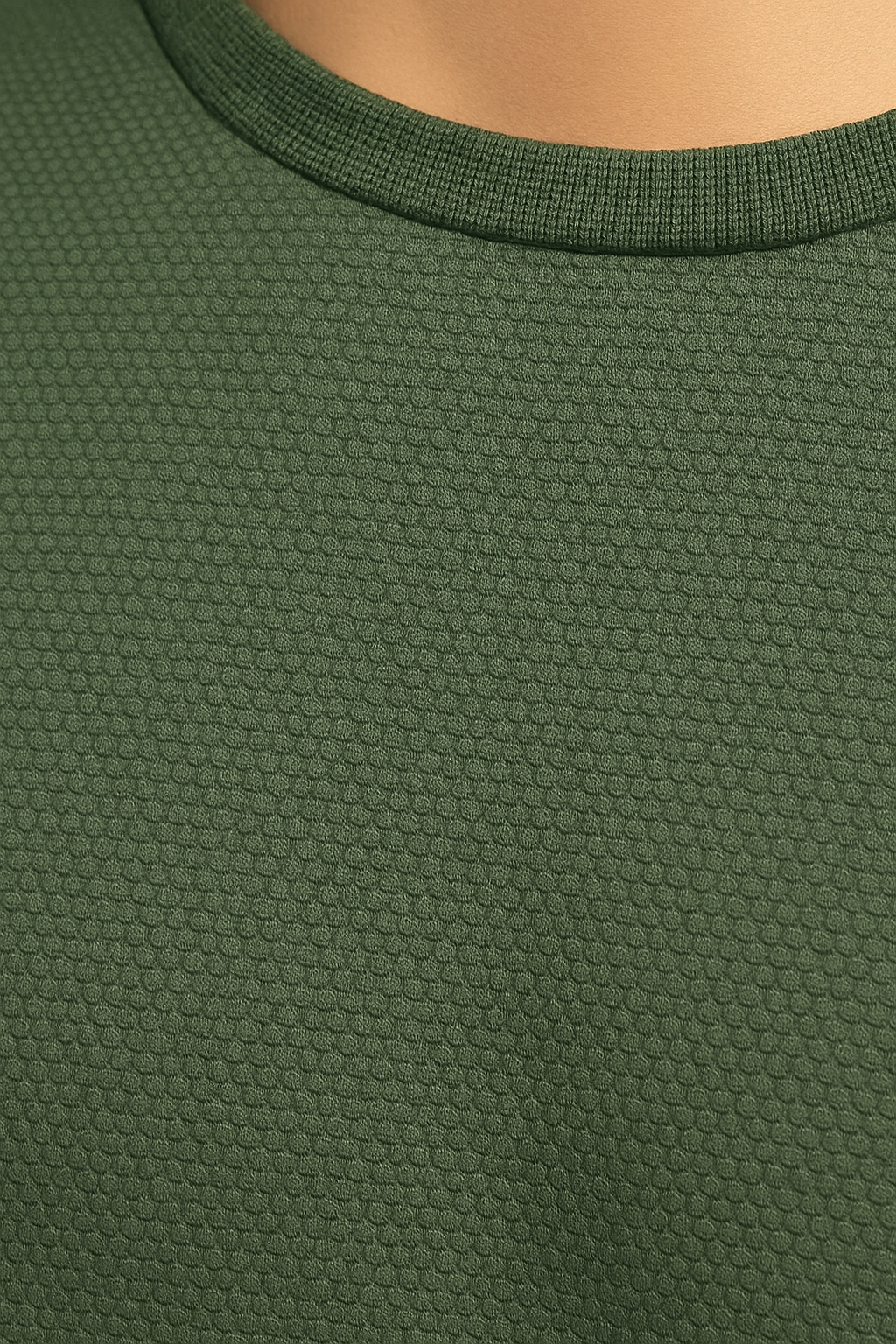 Playeras Para Hombre Jacquard Textura Ligera A55314 Militar