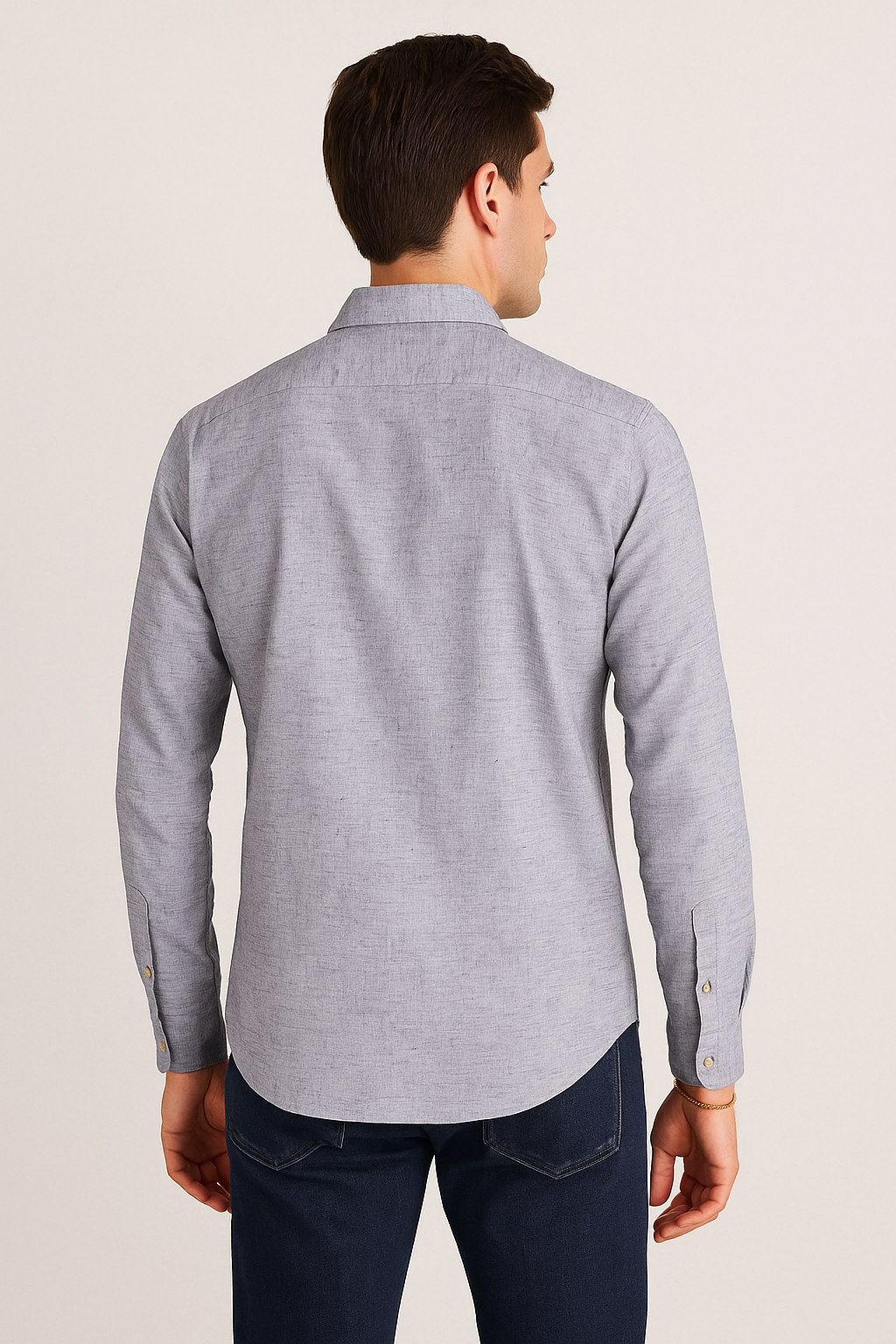 Camisas Para Hombre Tipo Lino Regular Fit B51321 Gris