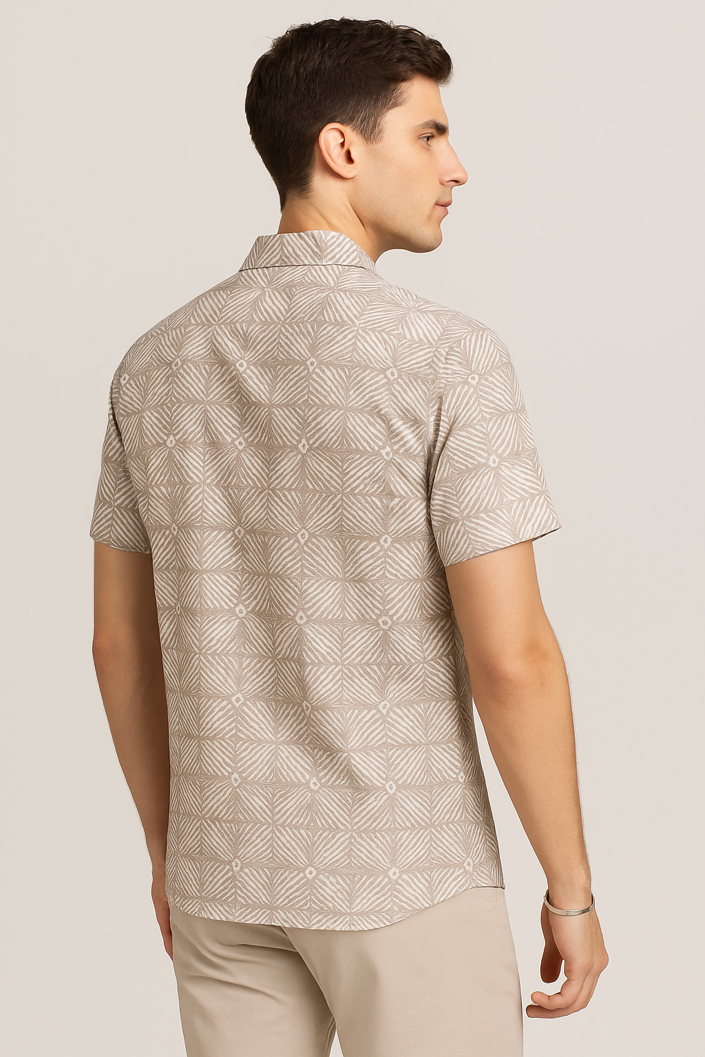 Camisas Para Hombre Estilo Lino B51366 Kaki