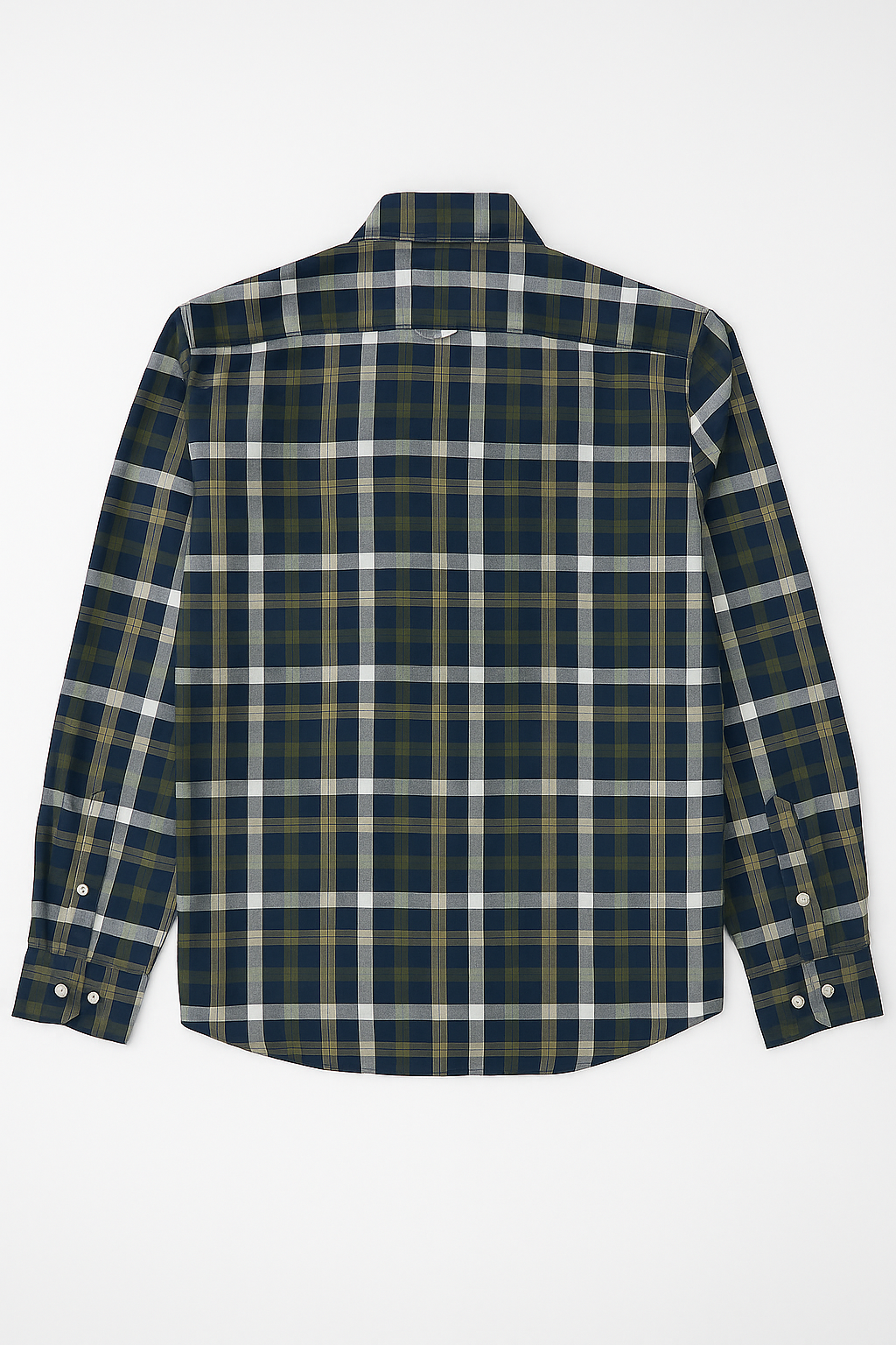 Camisas Para Hombre Clásica De Cuadros Con Textura Ligera B55109 Marino