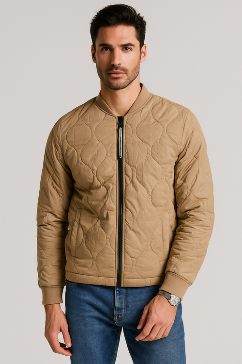 Chamarras Para Hombre De Invierno Estilo Acolchado D45303 Camel