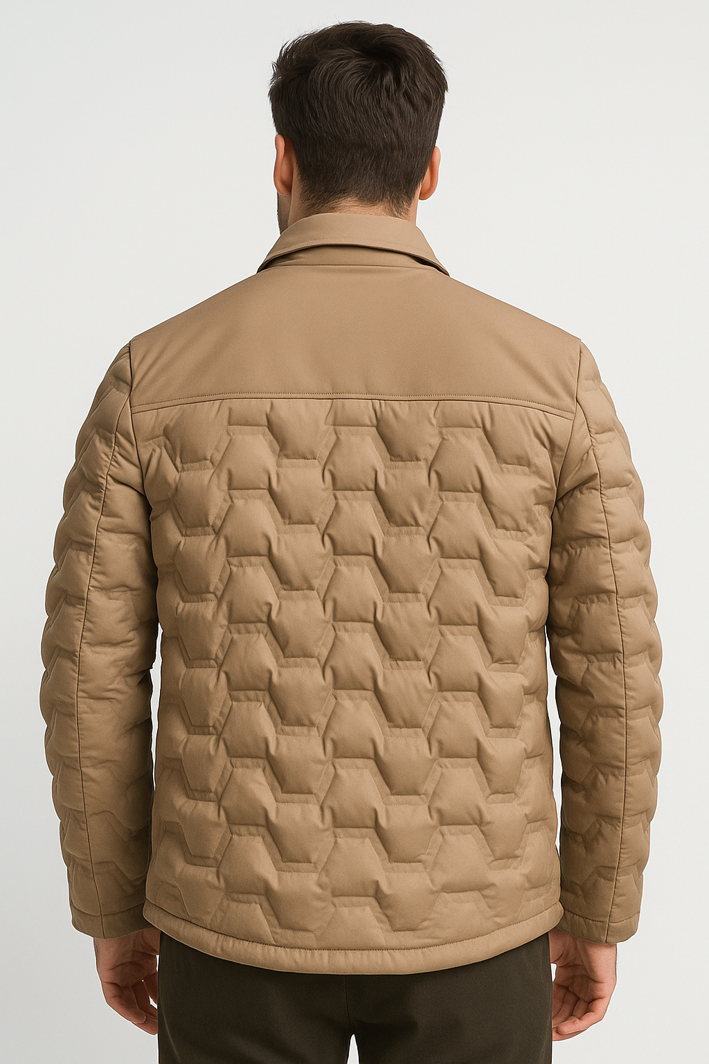 Chamarras Para Hombre Clásica De Invierno Estilo Acolchado D45302 Beige