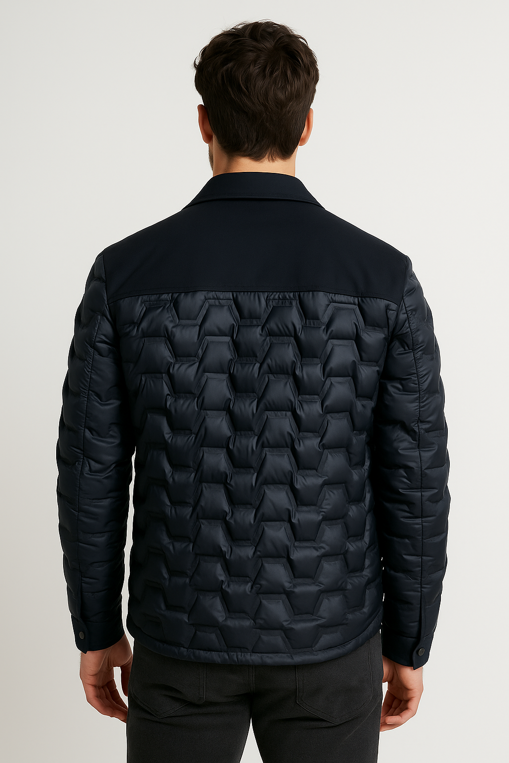 Chamarras Para Hombre Clásica De Invierno Estilo Acolchado D45302 Marino