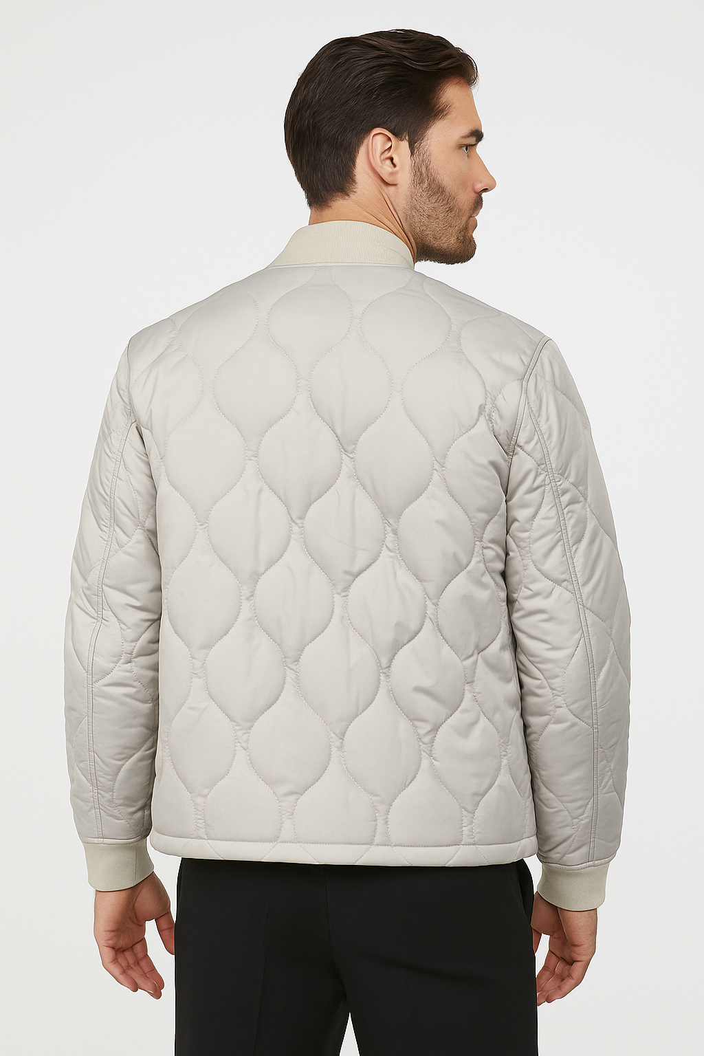 Chamarras Para Hombre De Invierno Estilo Acolchado D45303 Blanco