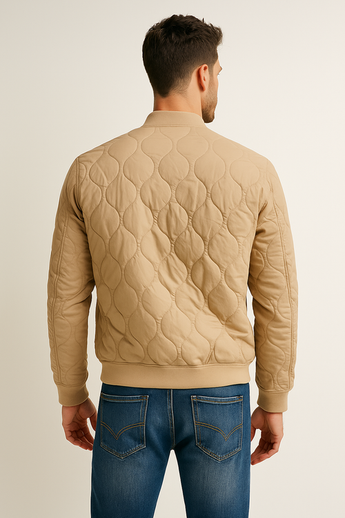 Chamarras Para Hombre De Invierno Estilo Acolchado D45303 Camel