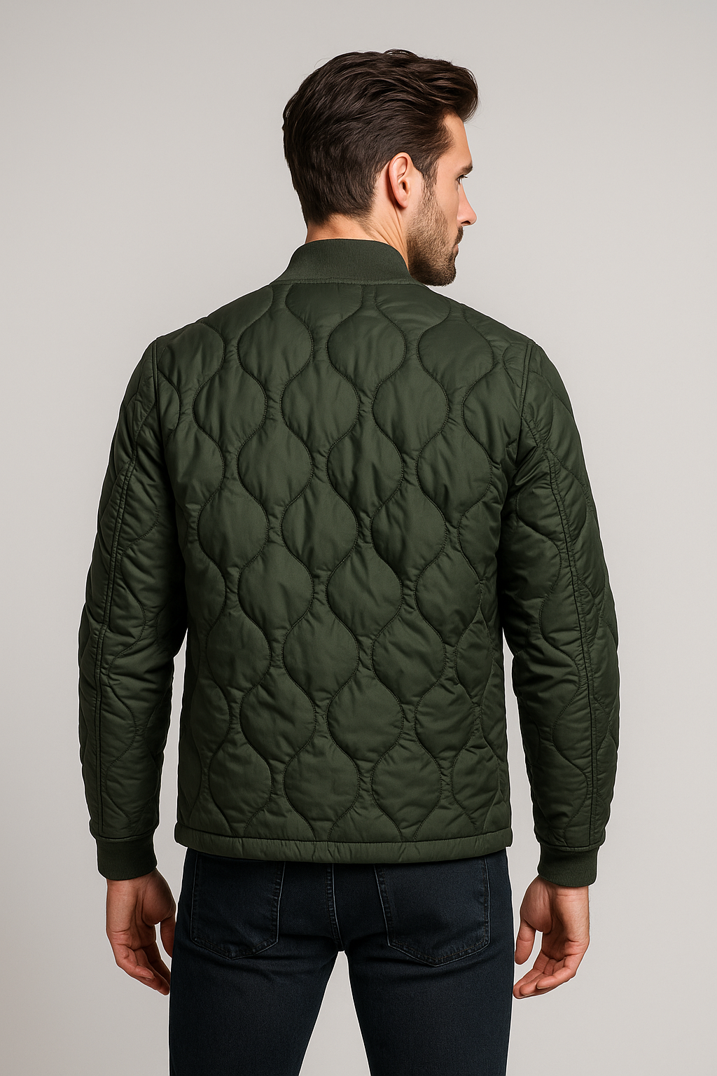 Chamarras Para Hombre De Invierno Estilo Acolchado D45303 Olivo