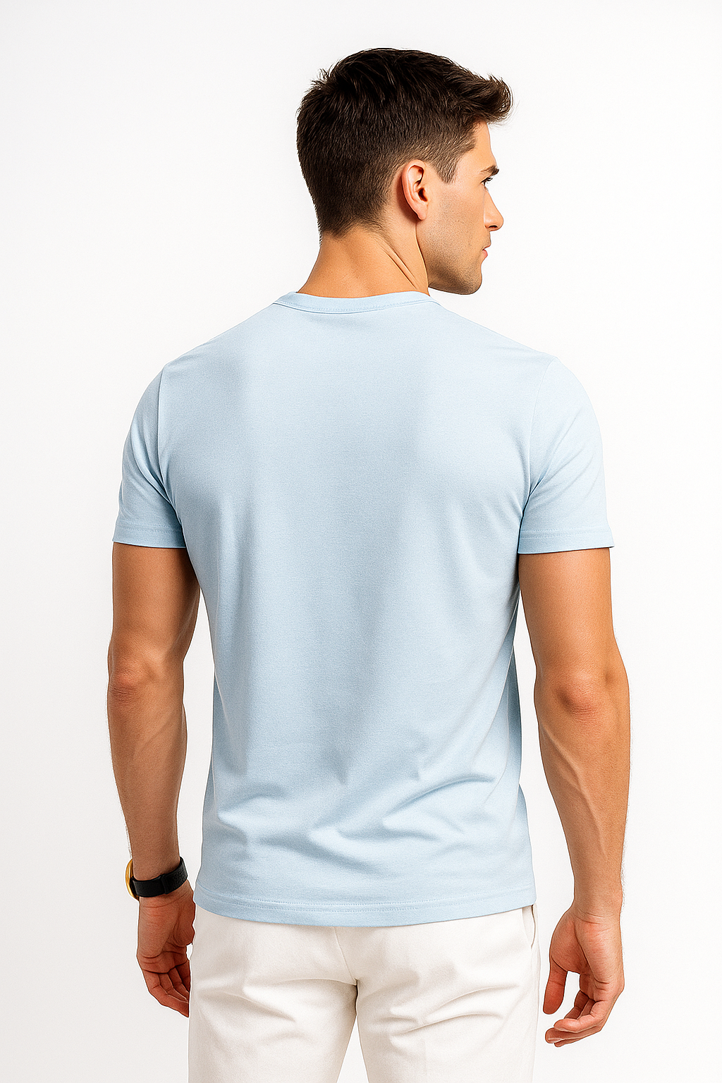 Playeras Para Hombre Cuello Redondo Basica APCR Cielo