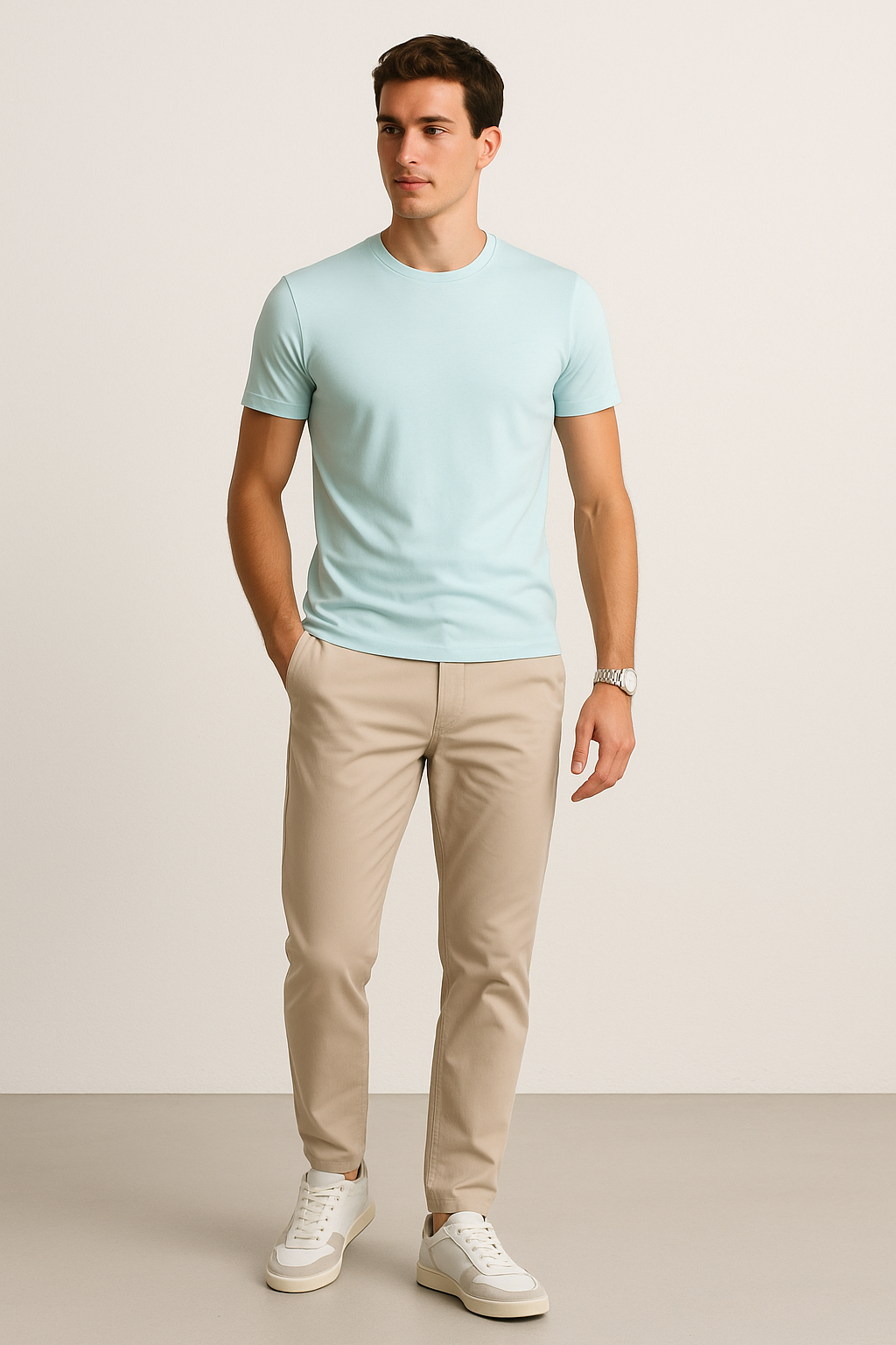 Playeras Para Hombre Cuello Redondo Basica APCR Menta