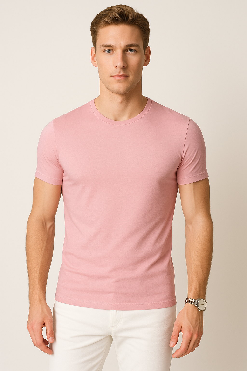 Playeras Para Hombre Cuello Redondo Basica APCR Palo rosa