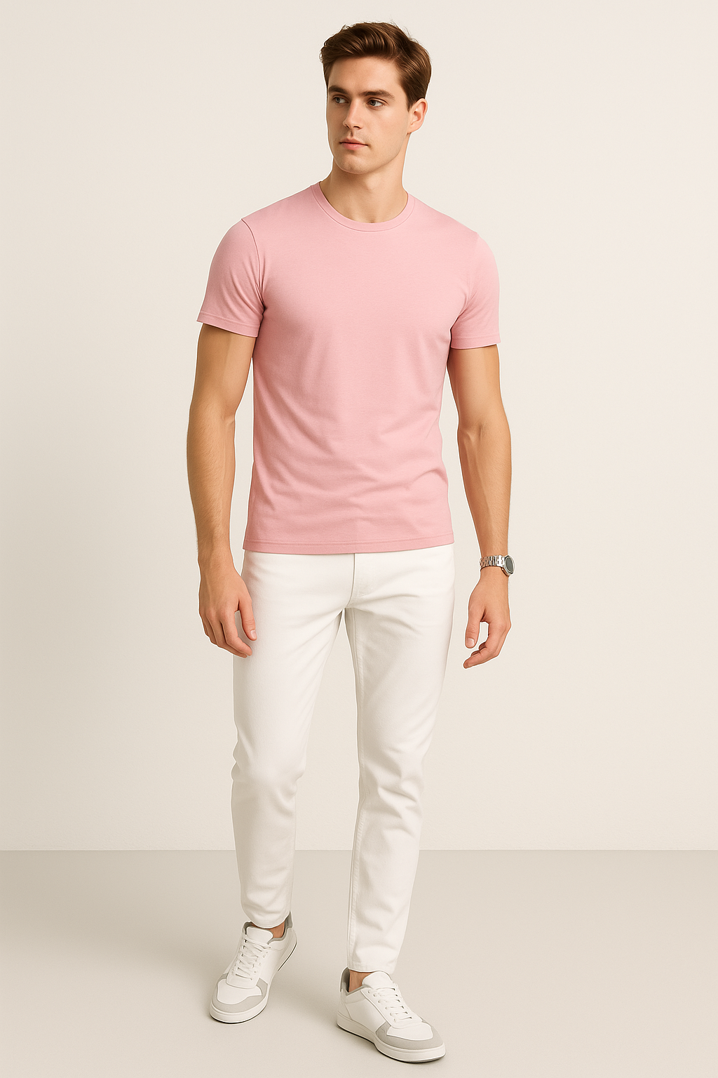 Playeras Para Hombre Cuello Redondo Basica APCR Palo rosa