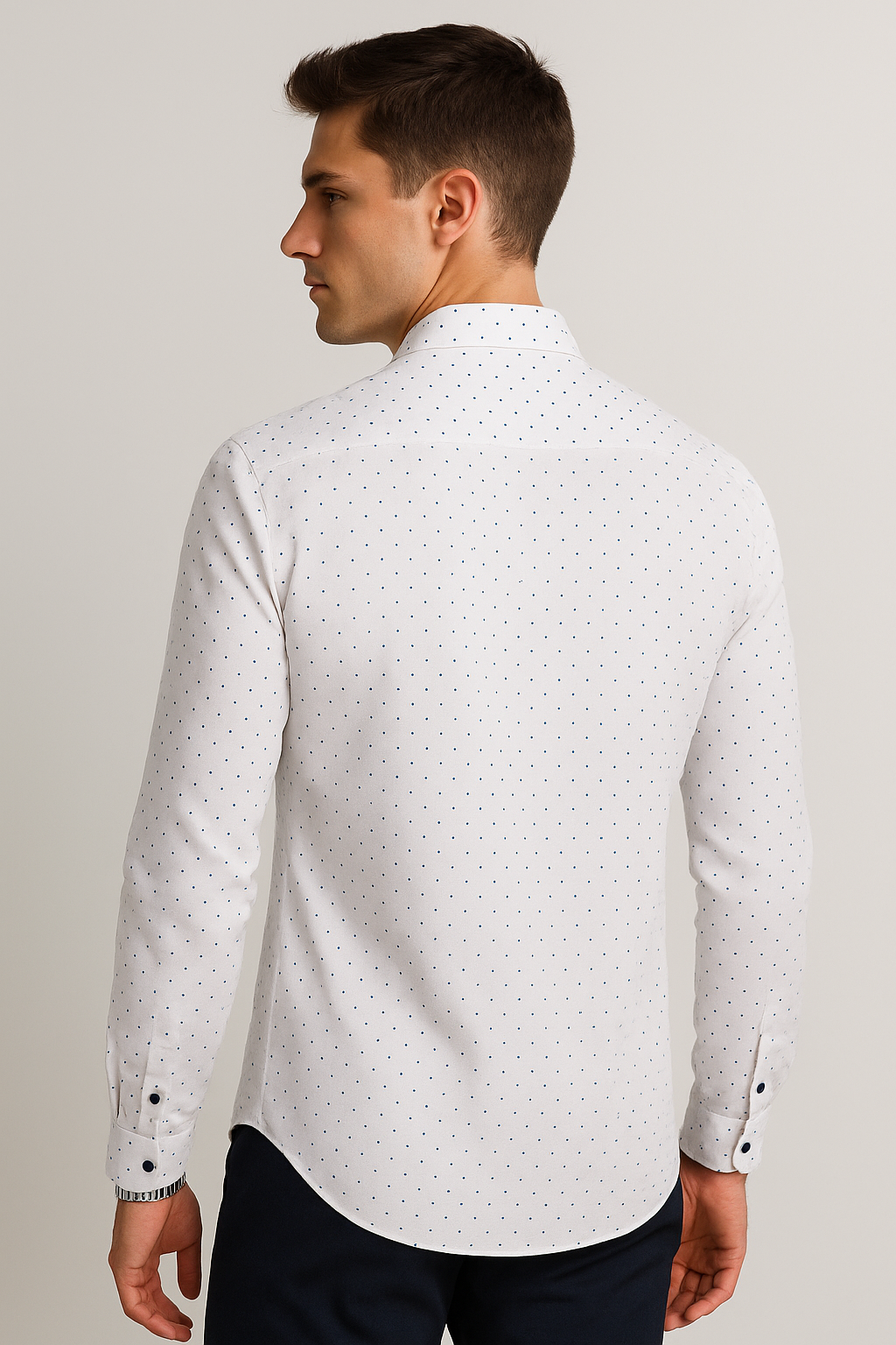 Camisas Para Hombre Slim Fit Microestampado B51315 Blanco