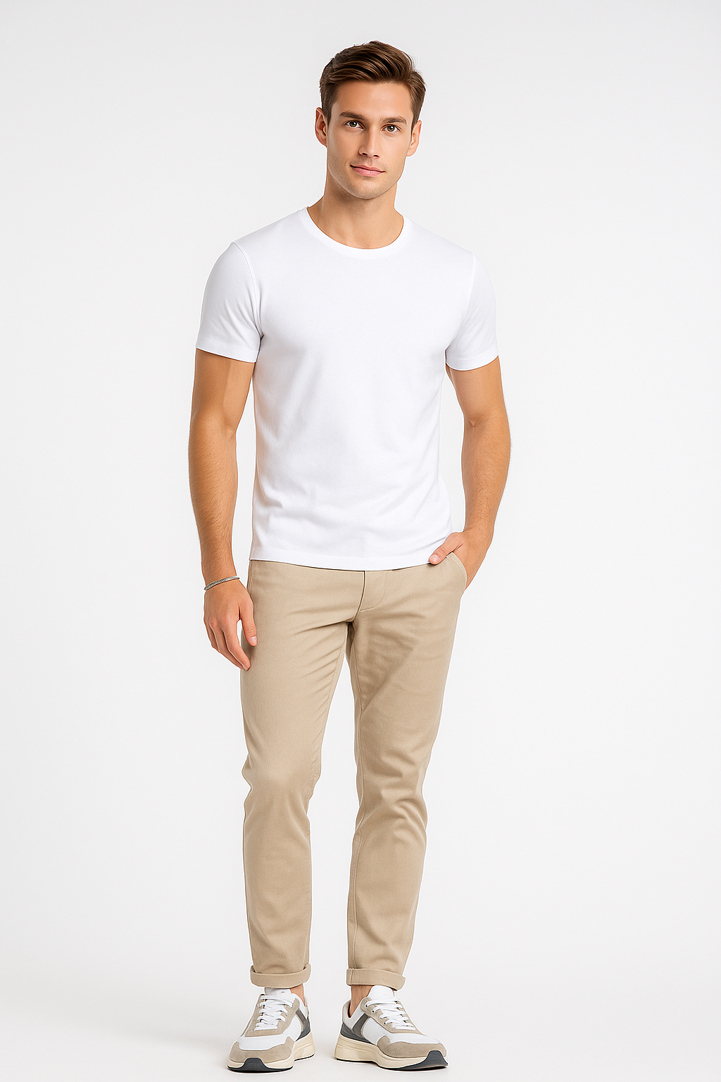 Playeras Para Hombre Acanalada A51302 Blanco