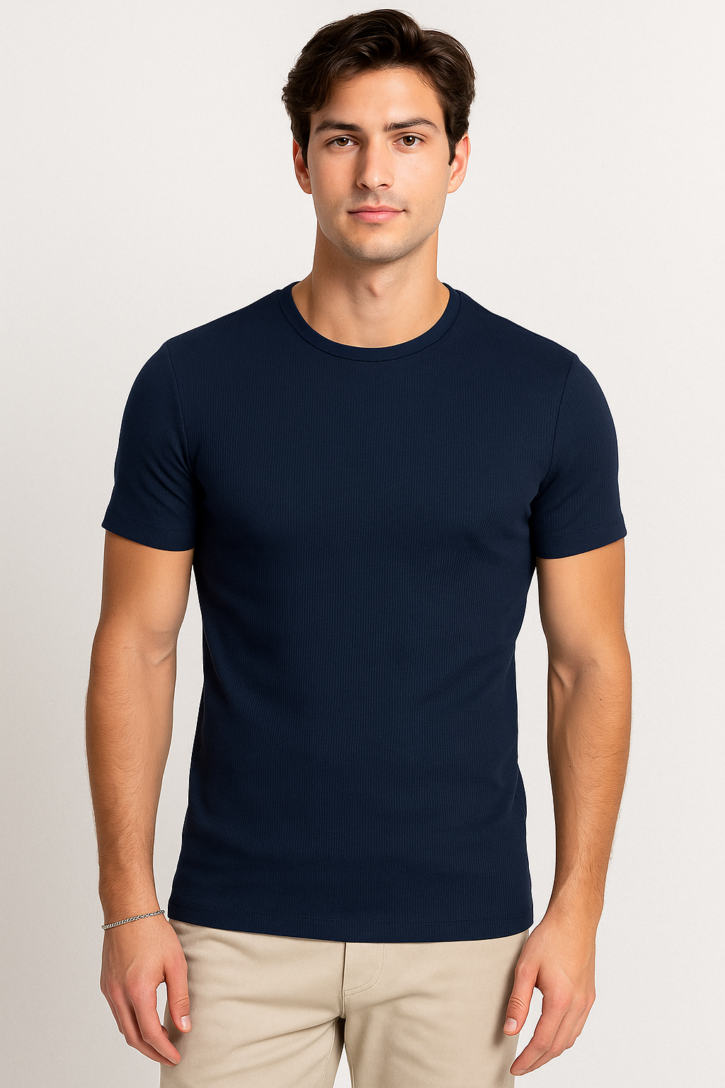 Playeras Para Hombre Acanalada A51302 Marino