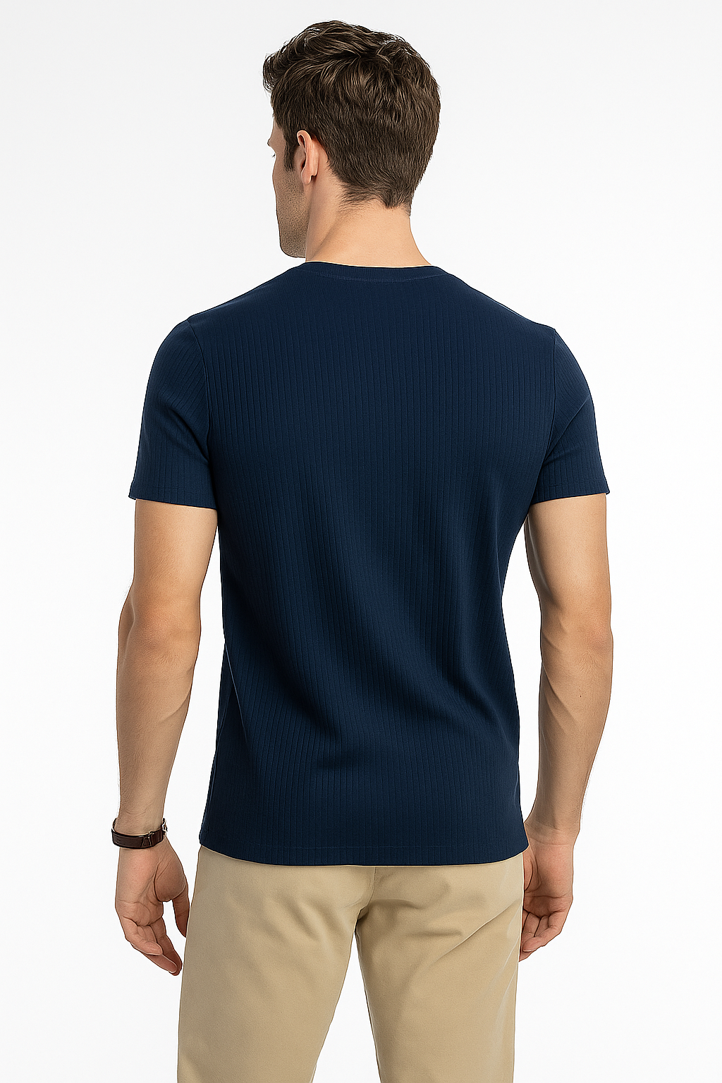 Playeras Para Hombre Acanalada A51302 Marino