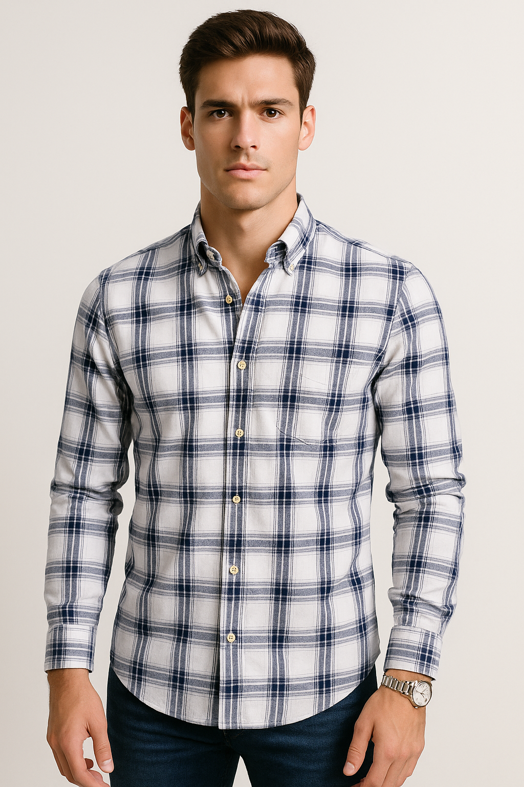 Camisas Para Hombre Regular Fit B51105 Blanco